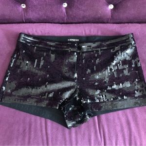 Sequin shorts by Express, Black, Size 8